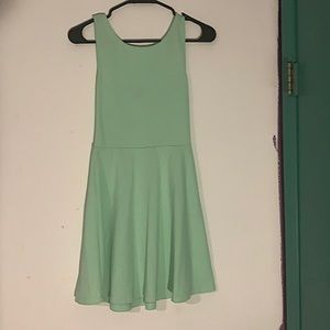 Mint green dress with cutout